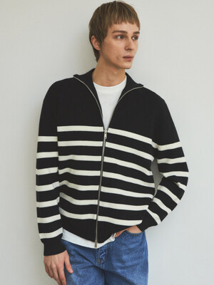 Always HighNeck Stripe Knit Zip-Up_3Color(WC25-KN06)