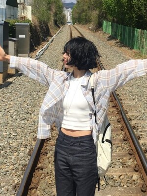 시어 체크 셔츠