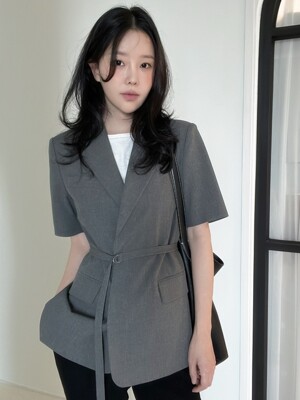 [4차 리오더]Summer Wool Belted Half Sleeve Jacket_3color