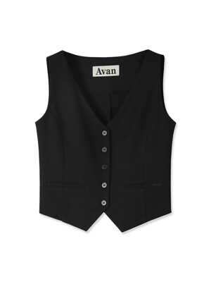 Embroidery Vest BLACK