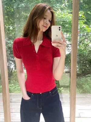 [4차리오더]SLIM SUMMER BOUCLE POLO KNIT TEE (5COLOR)