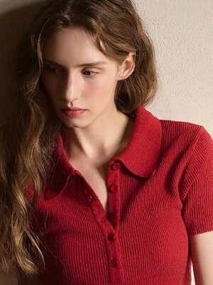 SLIM SUMMER BOUCLE POLO KNIT TEE (5COLOR)