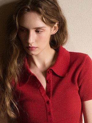 SLIM SUMMER BOUCLE POLO KNIT TEE (5COLOR)