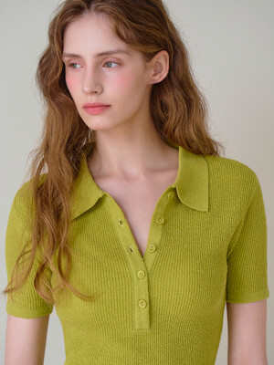 SLIM SUMMER BOUCLE POLO KNIT TEE (5COLOR)
