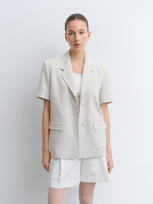 TVR TWEED HALF SLEEVE BLAZER_2COLORS