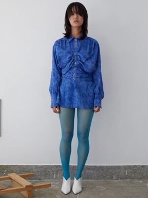 Papillon long blouse (blue)