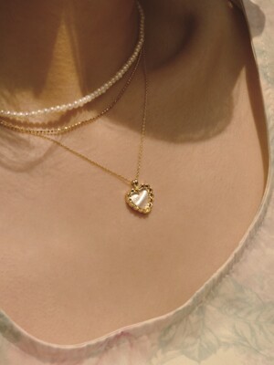 mini stone heart necklace