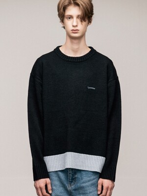 RIB POINT KNIT(BLACK)