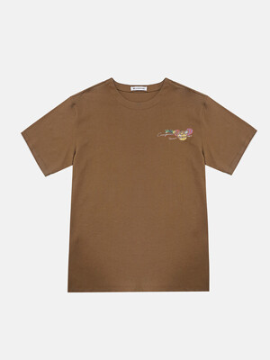 Vase and a flower Semi Over T-Shirt BROWN