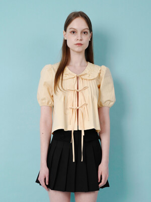 scallop flower blouse(yellow)