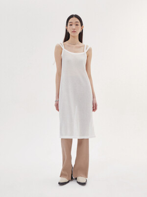 Double strap opaque dress - off white