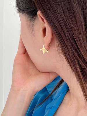 [silver925] plat star earring - gold