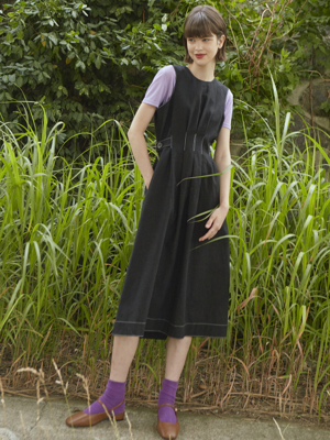 [LINE] Linen Stitch Layered Dress
