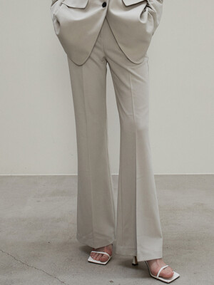 OU951 rayon semi bootscut slacks (grayish beige)