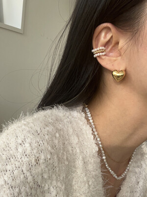 [925silver] Pearl earcuff (2color)