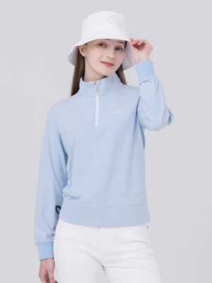 23SS 골프 하프 집업 아이스 쿨 리본장식 블루 스웨트 셔츠
