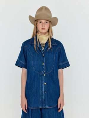 WIKA Western Denim Shirt - Denim Blue