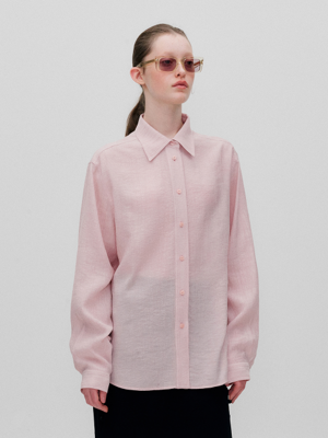 LONG SLEEVES PLEATS SHIRTS PALE PINK