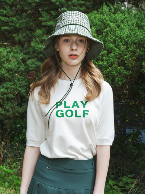 골프 - 몽버디골프 (MonBirdie Golf) - PLAY GOLF ROUND NECK 플레이골프 반팔니트 WHITE