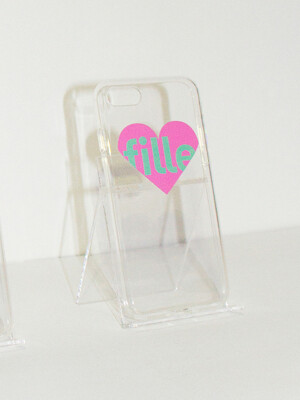 Heart iPhone Case_Pink & Mint_투명 젤하드케이스
