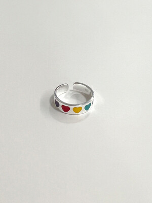 [SILVER 925] COLORFUL HEART RING AR223023
