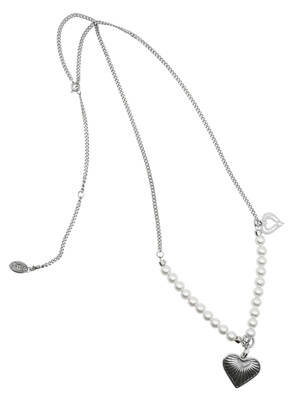 two heart pleat necklace