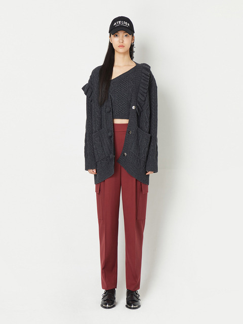 팬츠 - 럭키슈에뜨 (LUCKY CHOUETTE) - [Atelier] Out Pocket Back Banding Baggy Fit Pants_LFPNW23810WIX