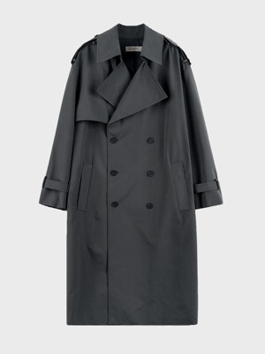 BELTED OVER  TRENCH COAT_CHARCOAL