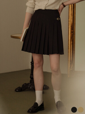 Buckle point pleats skirt[2color]