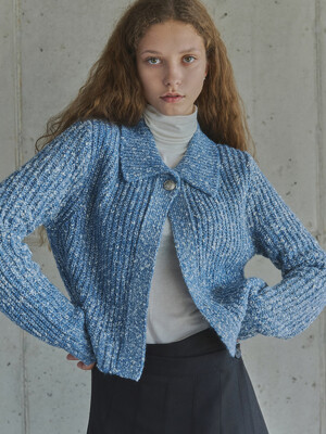 ONE BUTTON CARDIGAN / BLUE