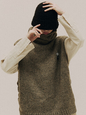 ROLL-NECK PULLOVER KNIT VEST_KK