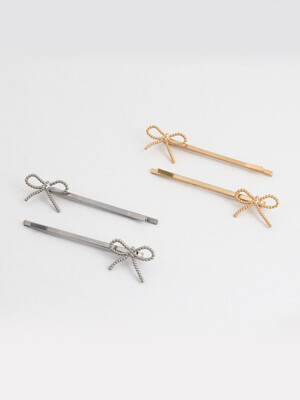 [2SET] S BALL RIBBON HAIRPIN (2 COLORS)