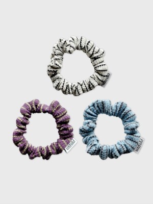 Basic stripe scrunchie SET