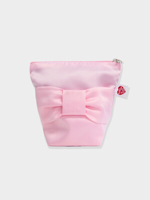 Satin Bow Pouch_pink