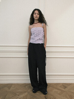 Mini dot relax pants / Black