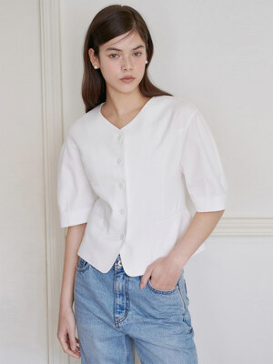 24N linen blouse jacket [WH]