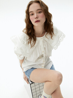 Collar Lace Blouse (Ivory)