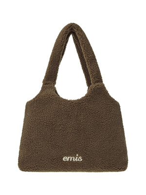 SHEARLING SHOULDER BAG-BROWN