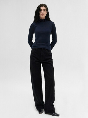 Round cotton pants (Black)