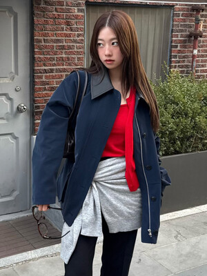 워크 하프 자켓 네이비 MDJK039COATINGNAVY