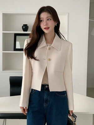 칼라 투버튼 크롭 재킷 IRSP0JK511