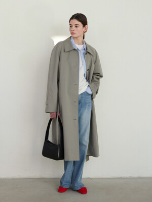 CLASSIC VOLUME TRENCH COAT - KHAKI GRAY