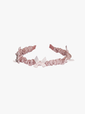 WRINKLE RIBBON HAIRBAND_PINK
