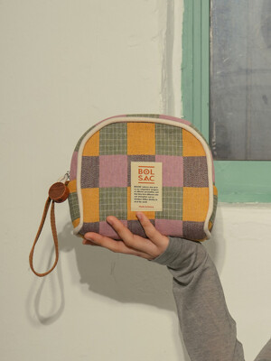 antique handy pouch _ amber pink