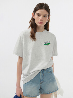 UNISEX SUMMER HOLIDAY SURF BOARD T-SHIRT LIGHT MELANGE GREY_UDTS5B133G1