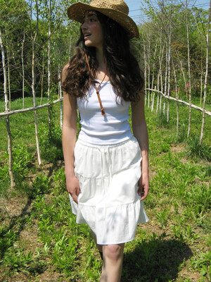 Lazy Cancan Shirring Half Skirt (2color)