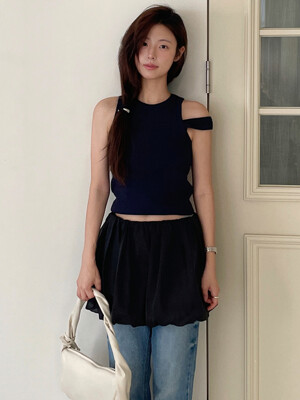 [채랑PICK] CLOUD VOLUME LAYERED SHORT SKIRT [SKYBLUE][BLACK]