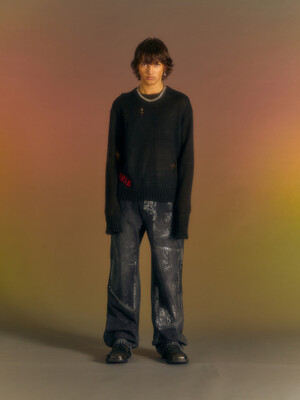 (ESSENTIAL) ADSB KID MOHAIR CREW-NECK SWEATER atb1038m(BLACK)