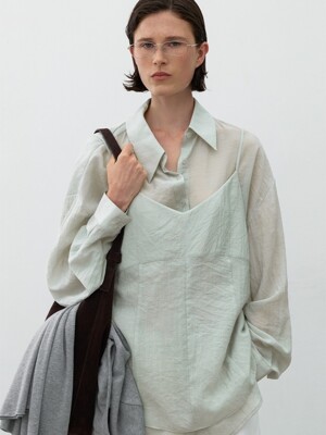 SADIE SHEER BUSTIER BLOUSE(BL-4371)