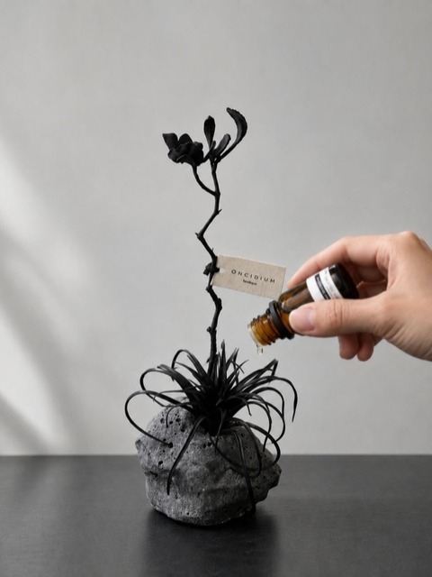부카즈 [Black Stone Flower Diffuser] 아티피셜 플라워 오브제 + 디퓨저 세트